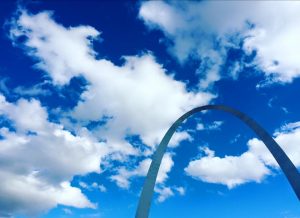 Gateway ARch and blue sky