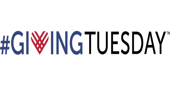 #GivingTuesday logo - Blue "Giving" text with a red heart as the "V" next to black "Tuesday" text