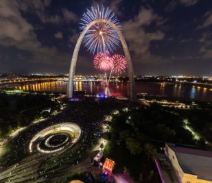 4th of July fireworks over the Arch - courtesy of Fair St. Louis