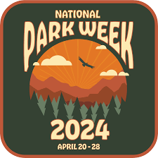 Logo for National Park Week 2024. From April 20 to 28